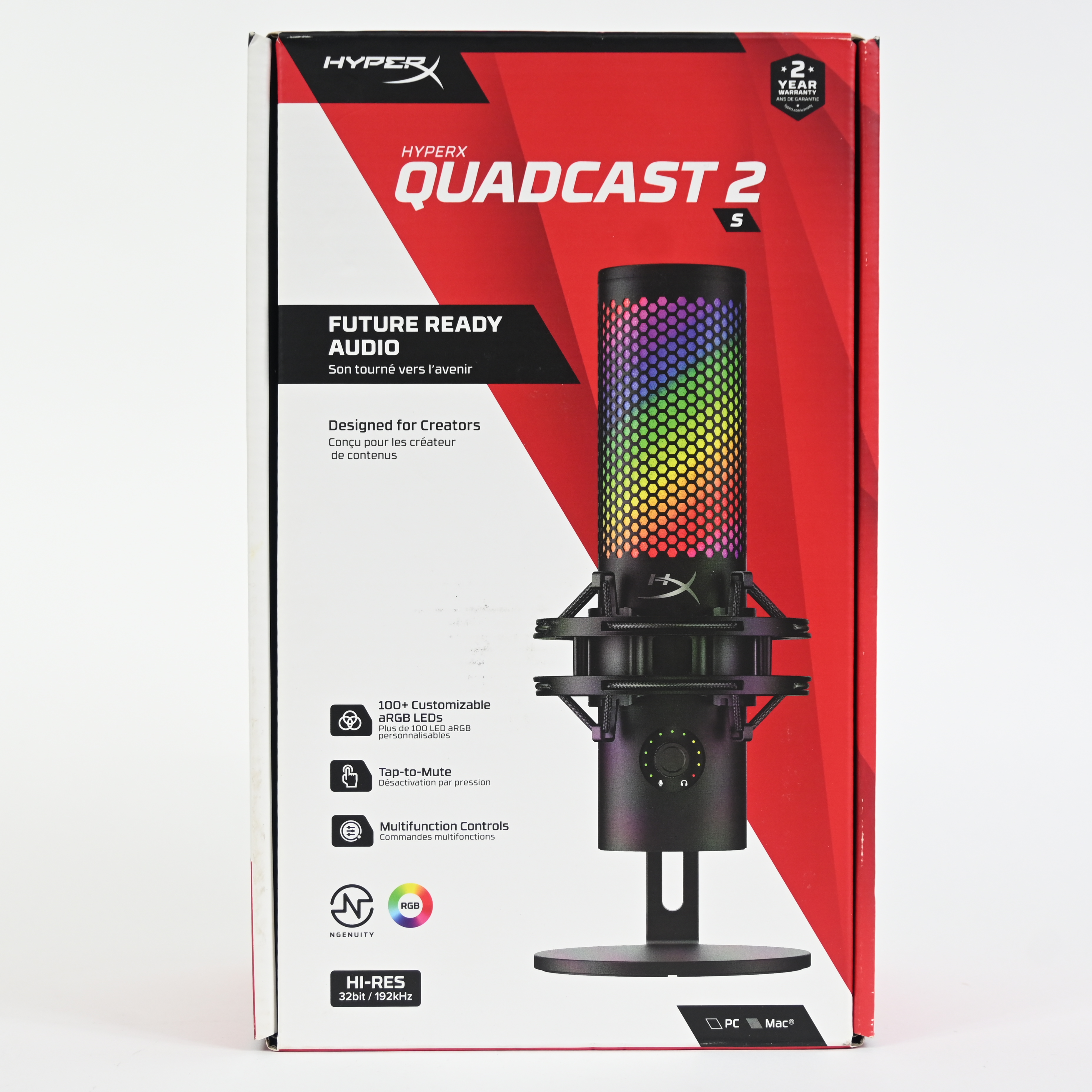 HyperX QuadCast 2 S – USB Microphone, with RGB Lighting USB-C
