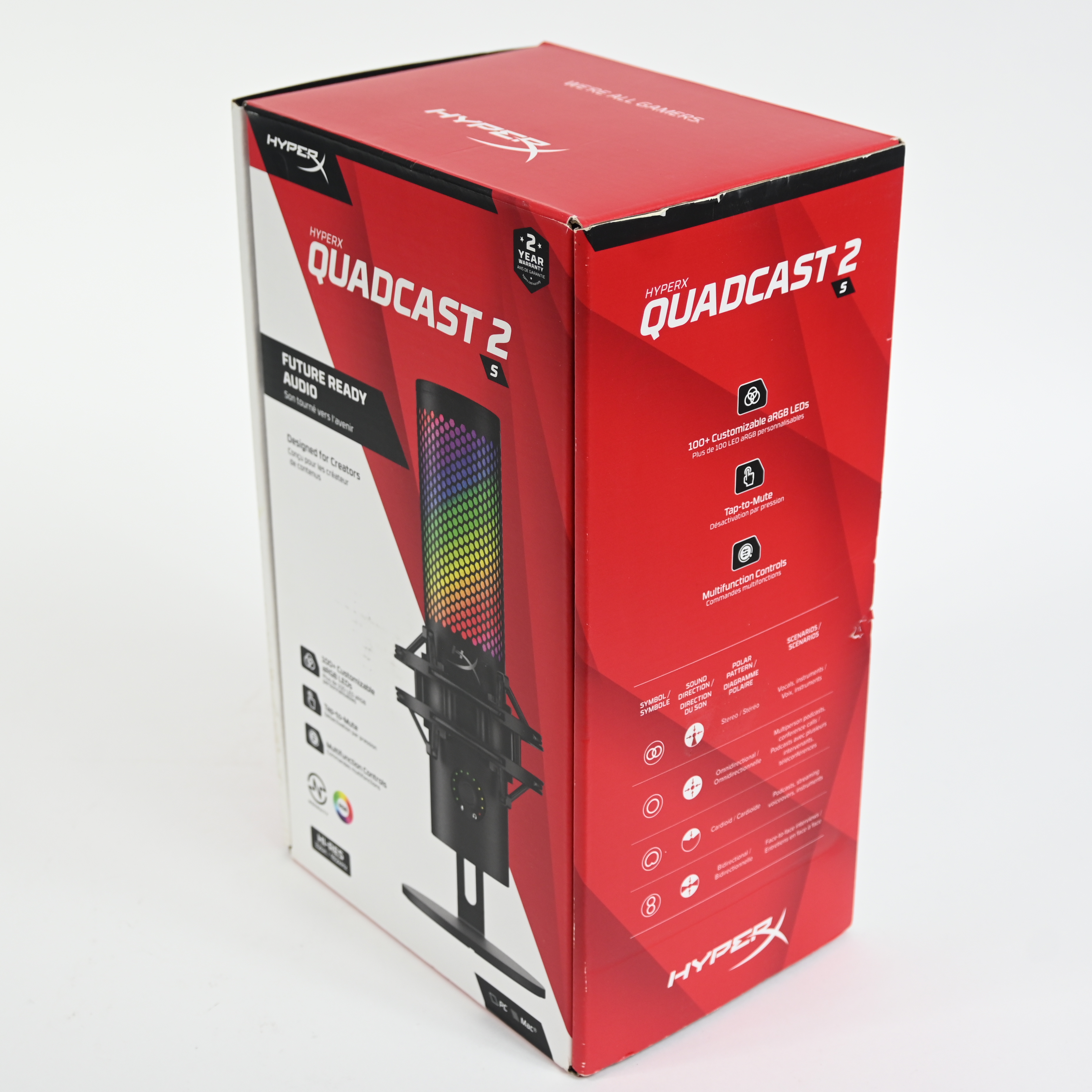 HyperX QuadCast 2 S – USB Microphone, with RGB Lighting USB-C