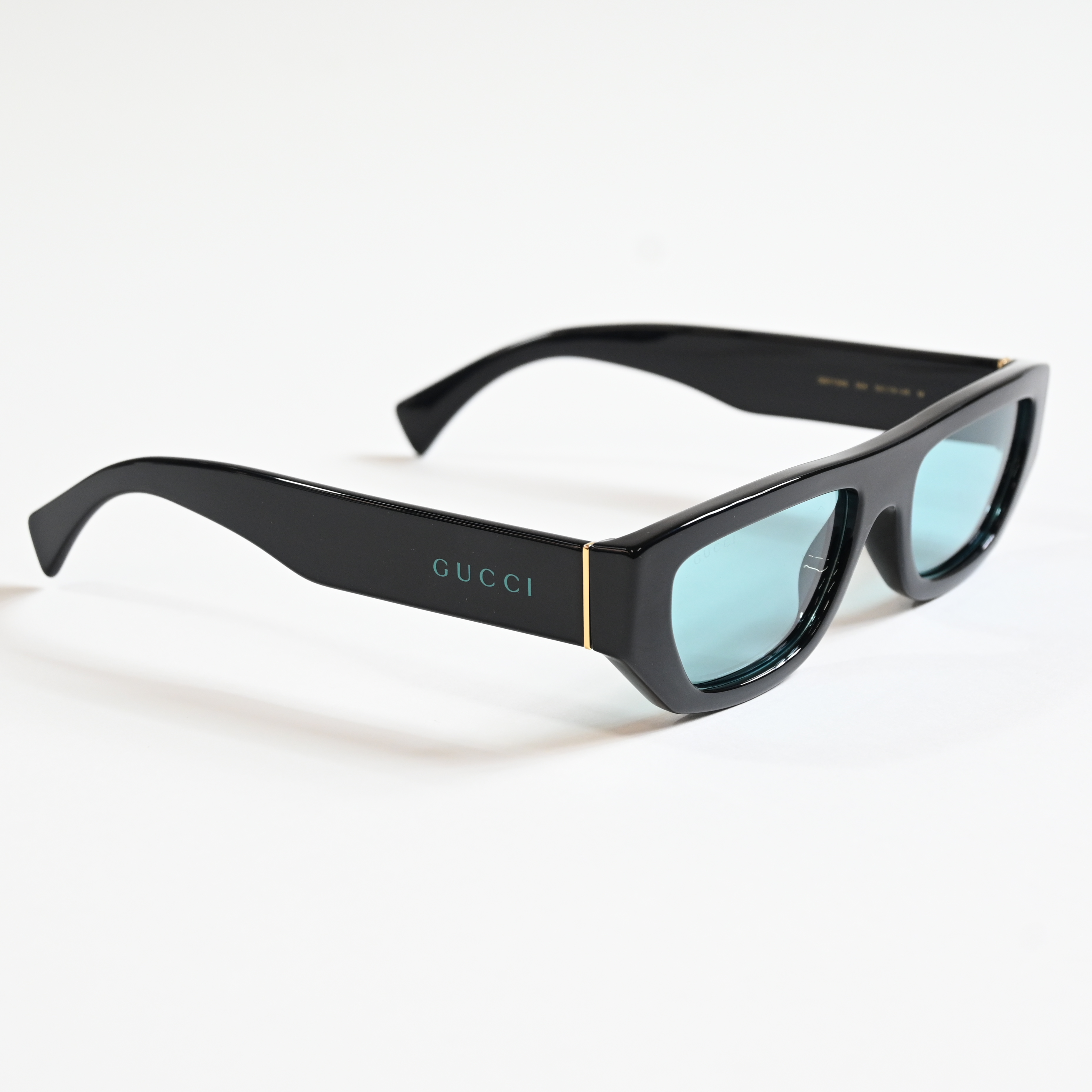 Gucci GG1134S 004 Mens Authentic Sunglasses Black/Teal, 53mm - New