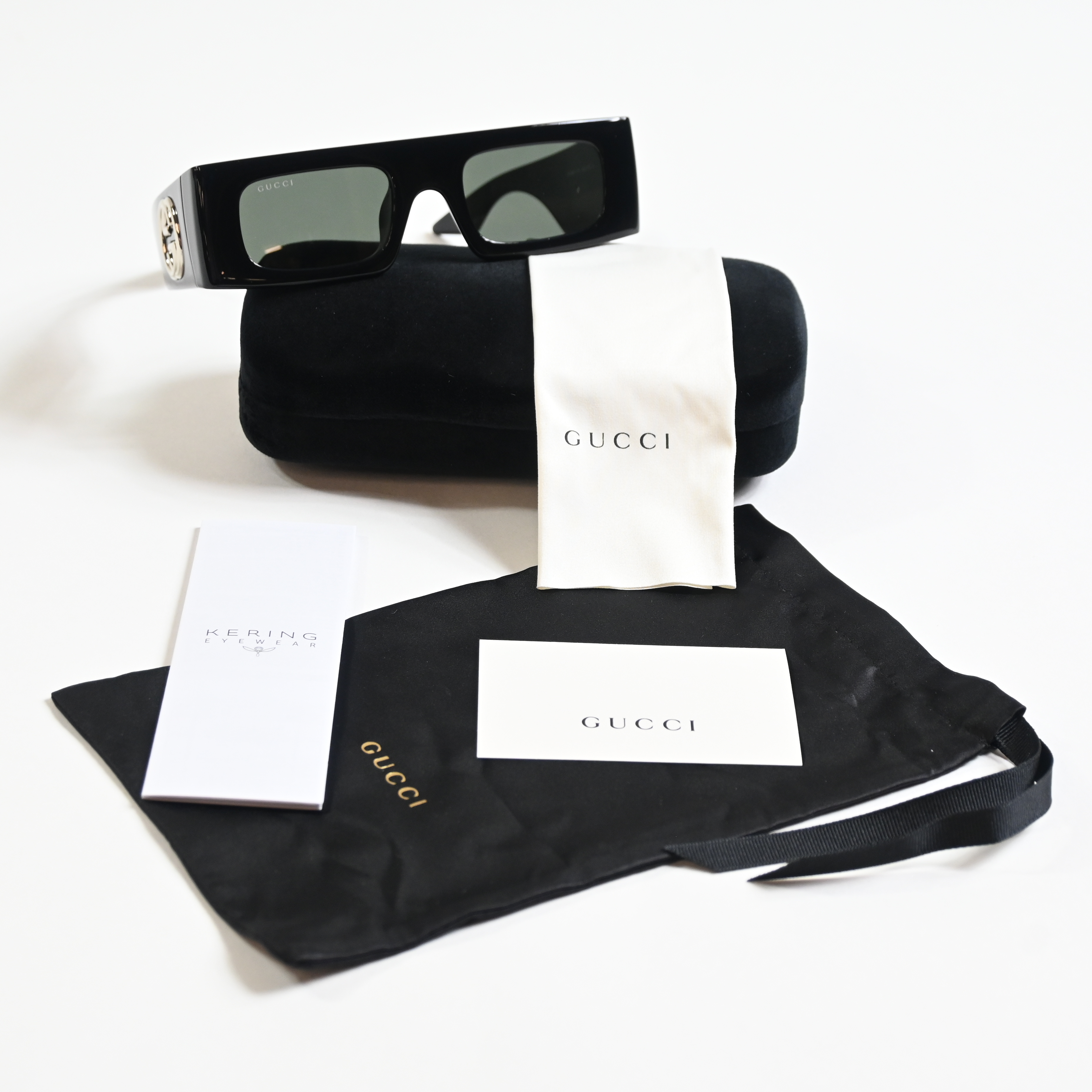 Gucci GG1646S 001 Womens Authentic Sunglasses Black/Silver  display picture 2